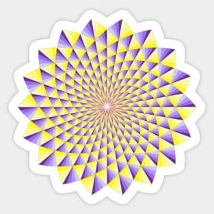 Mandala with 3D Optical illusion and Opposite colors Sticker